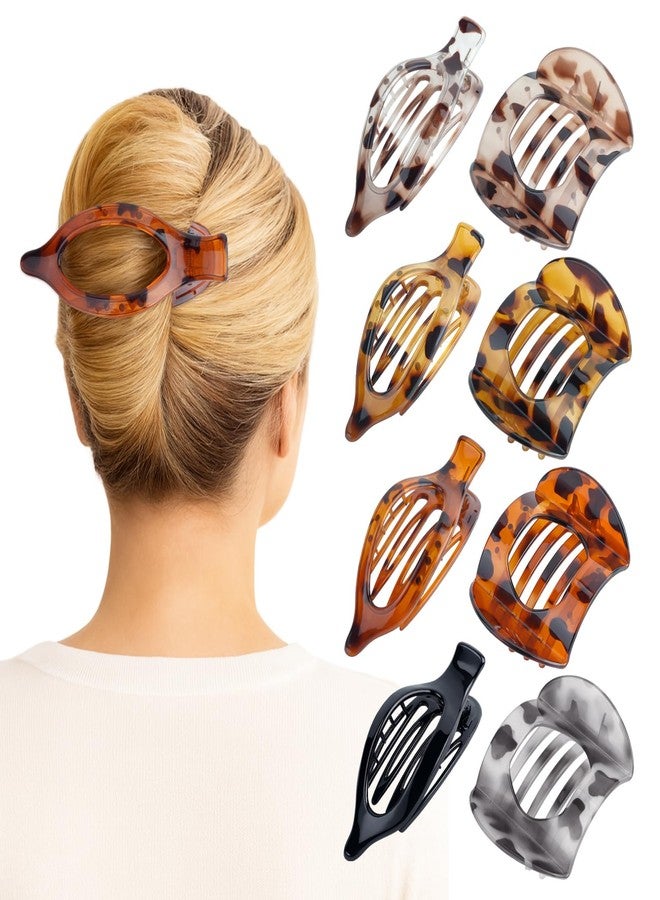 ZHENSILK 8PCS Flat Hair Clips for Women, NonSlip Flat Claw Clip for Thick and Thin Hair, 2 Styles Strong Grip Hair Clips Accessories for Daily Styling - Image 1